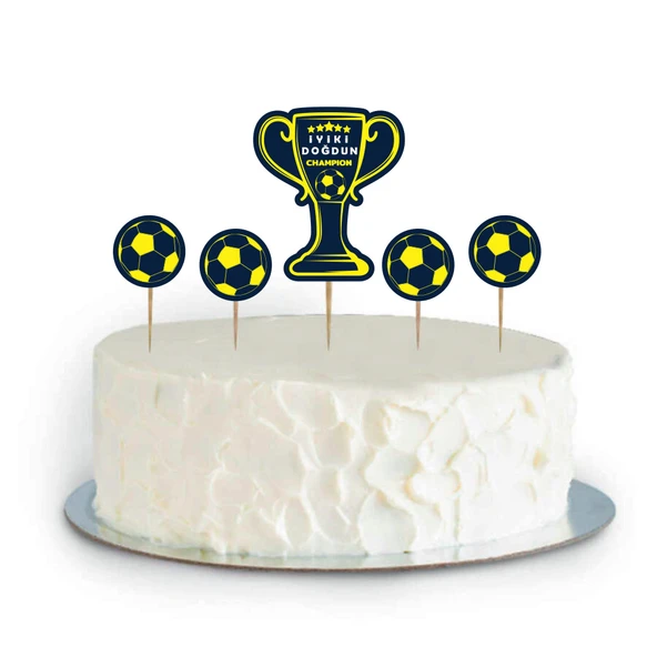 Champion Sarı-Lacivert Pasta Süsü 5 Parça ürün görseli