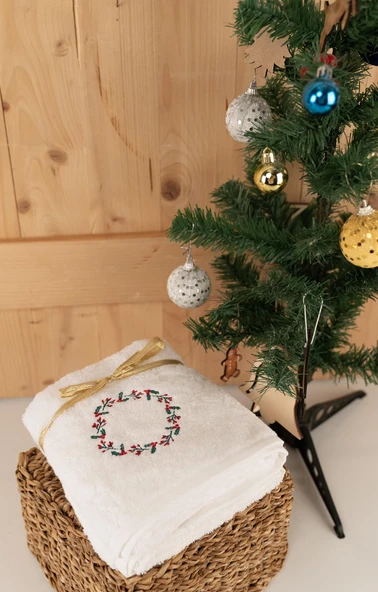 Pamuklu İkili 50x80 cm Modern Nakışlı Desenli Hediyelik Havlu Seti Baveno - Resim 5