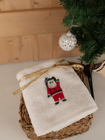 Pamuklu İkili 50x80 cm Modern Nakışlı Desenli Hediyelik Havlu Seti Baveno - Resim 2