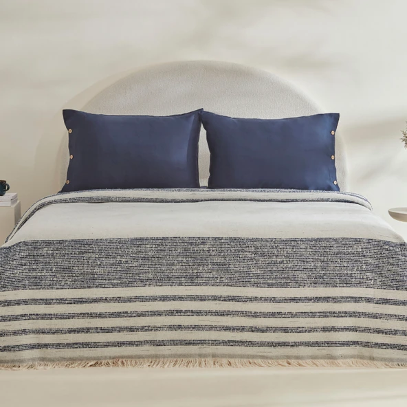 Karaca Home Amanda Jakar Çift Kişilik Pike Takımı İndigo ürün görseli