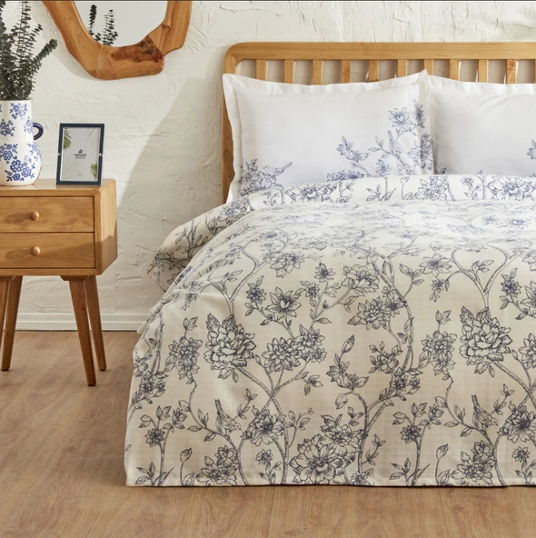 Karaca Home Reese Pamuk Tek Kişilik Pike Takımı Mavi - Resim 6