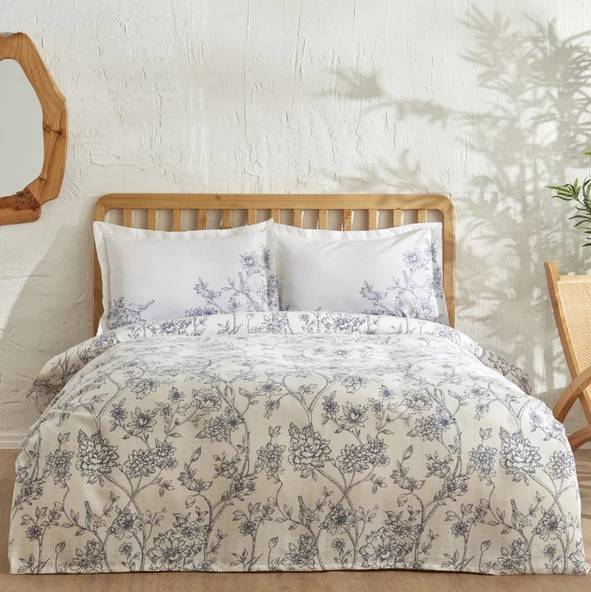 Karaca Home Reese Pamuk Tek Kişilik Pike Takımı Mavi - Resim 5