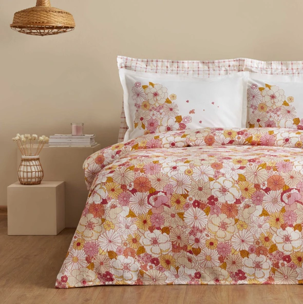 Karaca Home Pegy %100 Pamuk Çift Kişilik Pike Takımı Somon - Resim 4