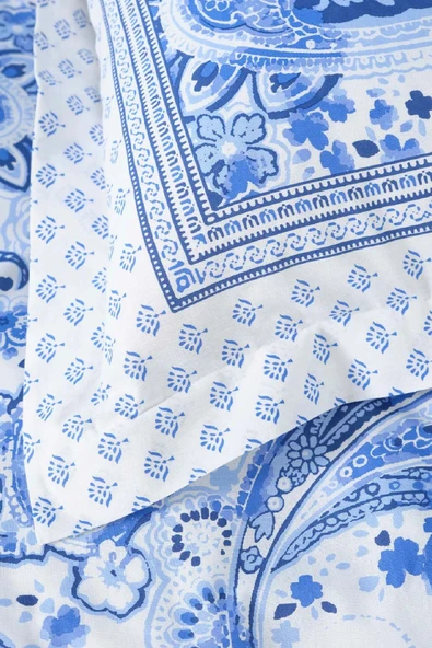 Bellance Mavi %100 Pamuk Çift Kişilik Nevresim Takımı - Resim 3