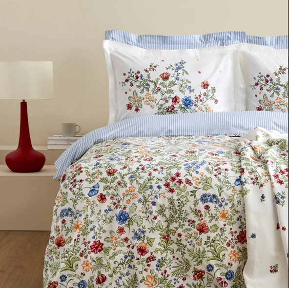 Karaca Home Sasha %100 Pamuk Çift Kişilik Nevresim Pike Takımı Multicolor - 3