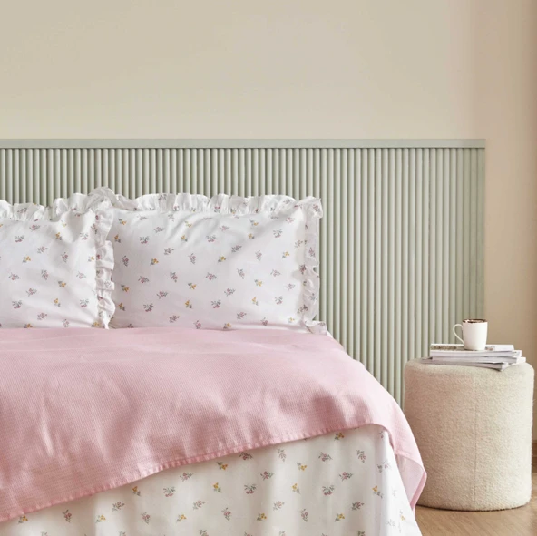 Karaca Home Lidya %100 Pamuk Çift Kişilik Pike Takımı Pudra  - Resim 8