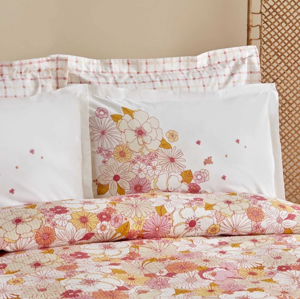 Karaca Home Pegy %100 Pamuk Çift Kişilik Pike Takımı Somon - Resim 3