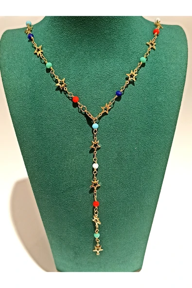 Monalisa Home  Lüks Figürlü Gösterişli Renkli Taşlı Y Kolye