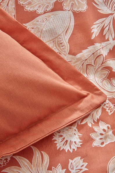 Patrisa %100 Pamuk Çift Kişilik Nevresim Takımı Terracota - Resim 6