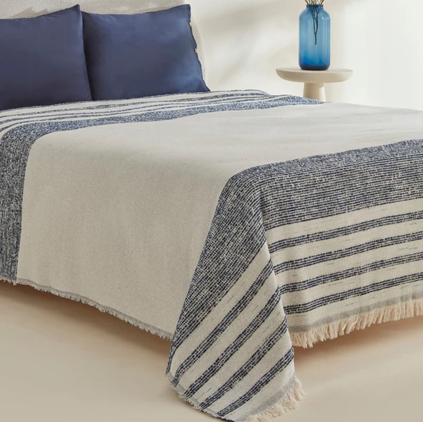 Karaca Home Amanda Jakar Çift Kişilik Pike Takımı İndigo - Resim 6