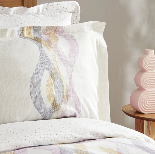 Karaca Home Joan Çift Kişilik %100 Pamuk Saten Nevresim Takımı Bej - Resim 6