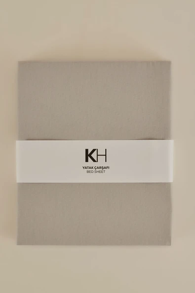Basic %100 Pamuk Çift Kişilik Düz Çarşaf Gri - Resim 4