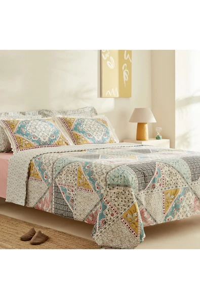 Edella %100 Pamuk Tek Kişilik Nevresim Takımı Multicolor - Resim 6