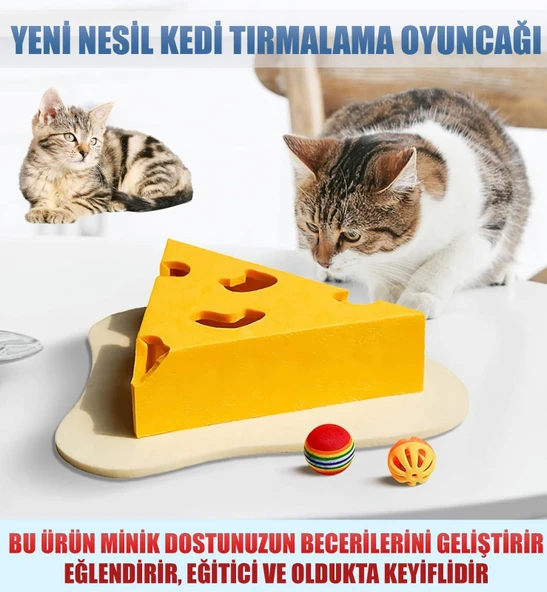 Cat Butler Eğlenceli Kedi Oyuncağı - Peynir Dilimi Tasarım, Geliştirici Zeka oyunu