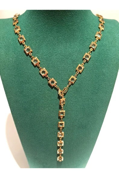 Monalisa Home Gold Renk Lüks Figürlü Gösterişli Y Kolye ürün görseli 1