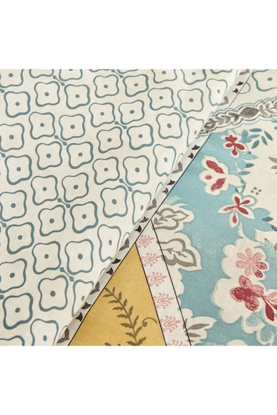Edella %100 Pamuk Tek Kişilik Nevresim Takımı Multicolor - Resim 4