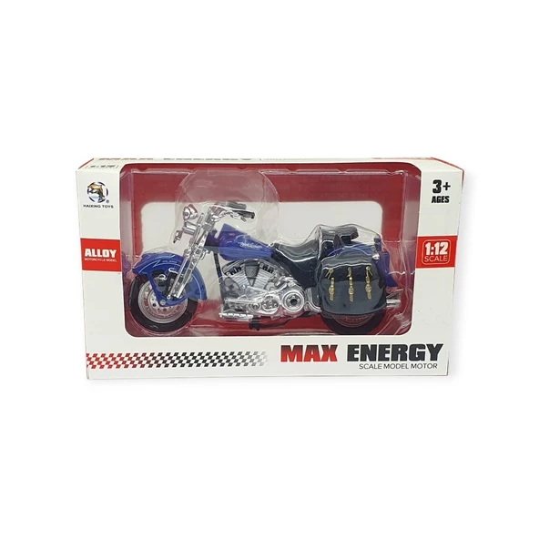 1:12 Ölçekli Model Motosiklet - Classic - HX796 - Mavi - 3