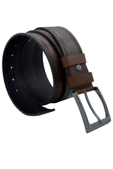 Kahverengi Hakiki Manda Derisi 4 cm.lik Spor Kemer (Tek Katmanlı Manda Derisi) - XD-411-28-ST - Resim 4
