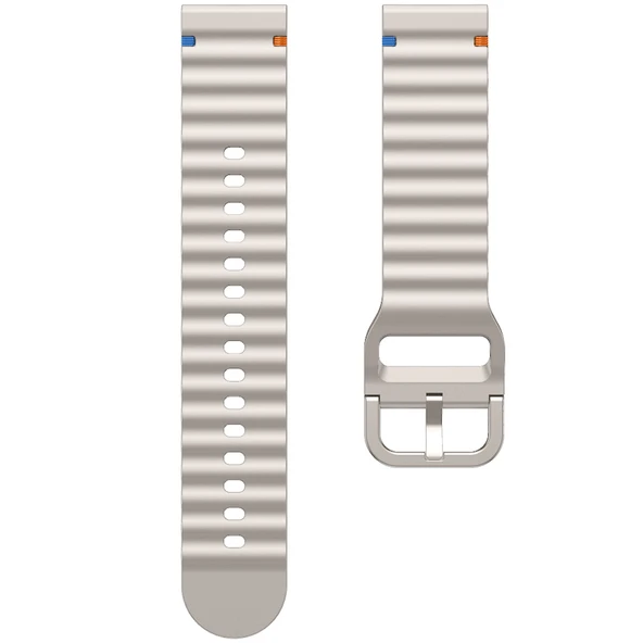 Huawei Watch GT6 Pro 46mm İle Uyumlu Dalga Desenli Tokalı Yumusaş Soft Silikon Kordon  Starlight - Resim 6