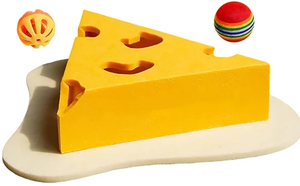 Cat Butler Eğlenceli Kedi Oyuncağı - Peynir Dilimi Tasarım, Geliştirici Zeka oyunu - 7