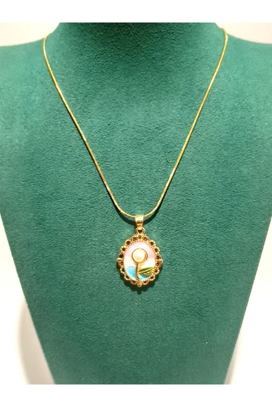 Monalisa Home Gold Renk Lüks Figürlü Gösterişli  Kolye ürün görseli 1