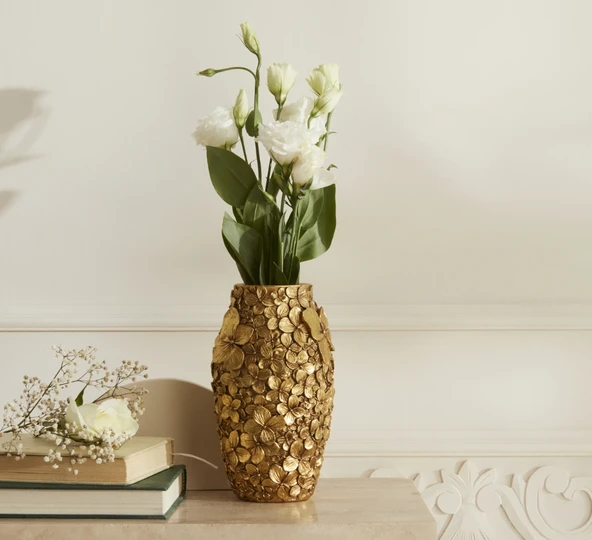 Karaca Coretta Vazo 11 x 19 cm Gold - Resim 5