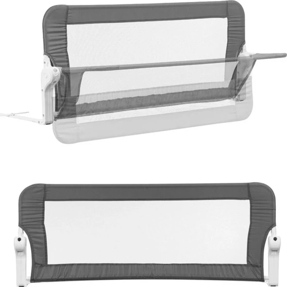 Babyjem Yatak Bariyeri Gri-beyaz Biyeli 120x50 cm