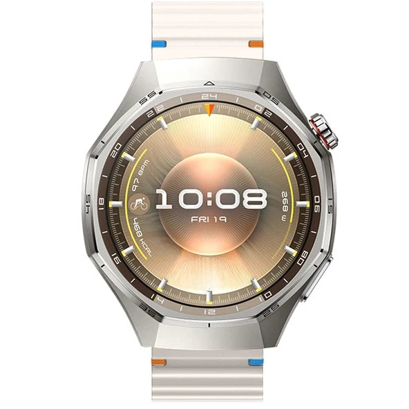 Huawei Watch GT6 Pro 46mm İle Uyumlu Dalga Desenli Tokalı Yumusaş Soft Silikon Kordon  Starlight - Resim 5