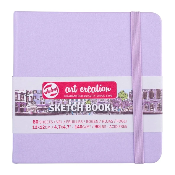 Supertrend Art Creation Sketchbook Sert Kapak Eskiz Çizim Defteri 140 gr. 12x12 cm. 80 yp. PASTEL LİLA ürün görseli 1