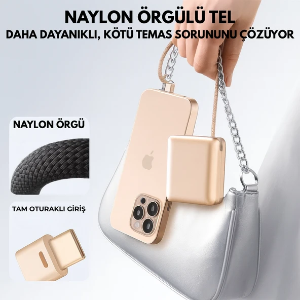 20W Hızlı Şarj Mini Powerbank  Çift Cihaz Şarj, LED Gösterge, Kompakt ve Hafif Tasarım - 5