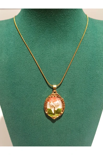 Monalisa Home Gold Renk Lüks Figürlü Gösterişli  Kolye ürün görseli 1