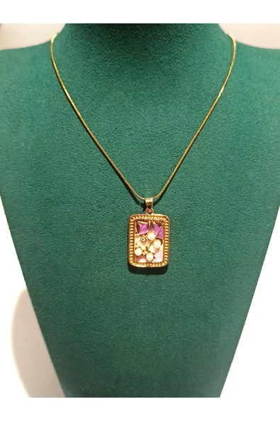 Monalisa Home Gold Renk Lüks Figürlü Gösterişli  Kolye ürün görseli 1