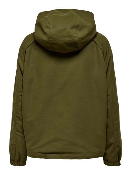Only 15354468 Kapsonlu Kadin Mont - Haki - 5