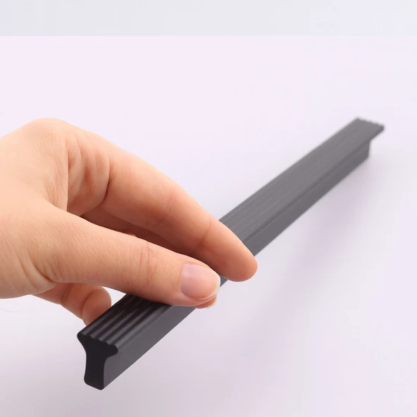 Foça Kulp Siyah Çizgili 224 mm 24 cm Metal Mobilya Çekmece Dolap Kapak Kulpu Modern Mutfak Kulpları - Resim 3