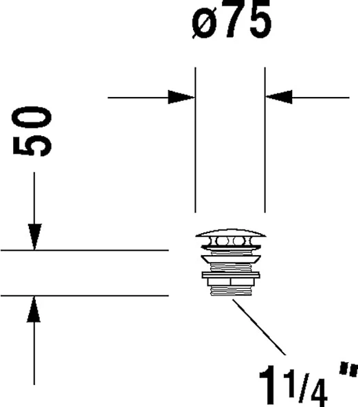 Duravit Lavabo Süzgeci (Taşma Deliksiz) 0050241000 - 2