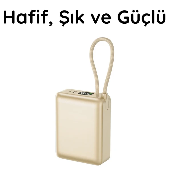 20W Hızlı Şarj Mini Powerbank  Çift Cihaz Şarj, LED Gösterge, Kompakt ve Hafif Tasarım - 3