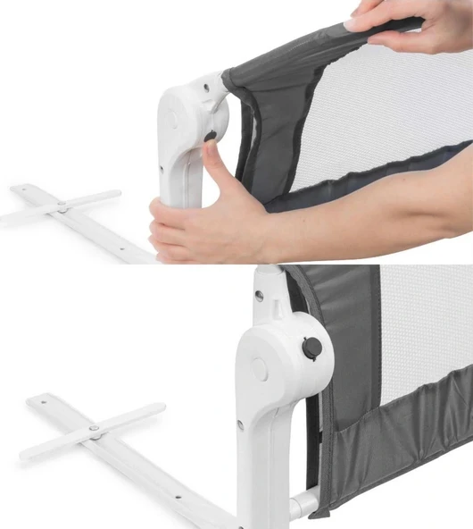 Babyjem Yatak Bariyeri Gri-beyaz Biyeli 120x50 cm - 3