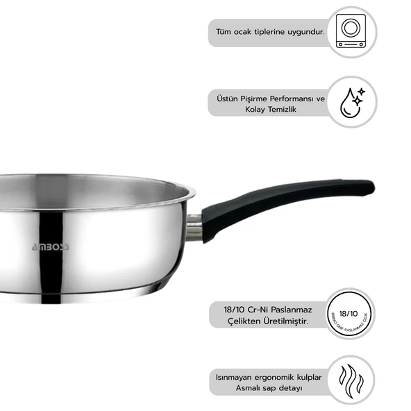 Siena Pro 2 Parça Paslanmaz Çelik Tava Seti - Resim 3