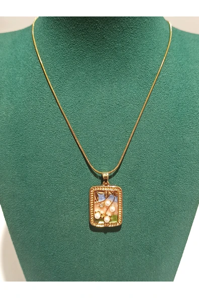 Monalisa Home Gold Renk Lüks Figürlü Gösterişli  Kolye ürün görseli 1