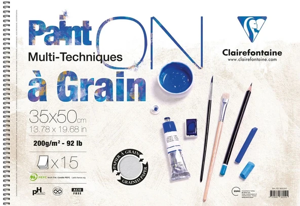 Supertrend Paint'On Çok Amaçlı Resim ve Eskiz Çizim Defteri 200 gr. 35x50 cm. 15 yp. ürün görseli