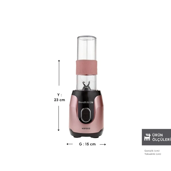 Karaca Blendfit Go Personal Kişisel Smoothie Blender Rosegold - Resim 2