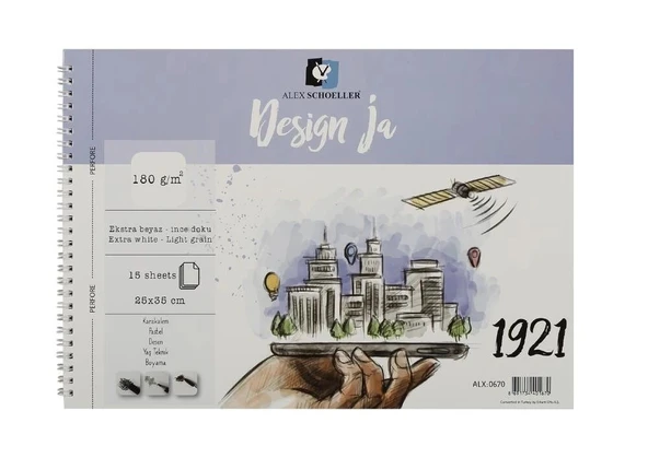 Supertrend Design Ja İnce Dokulu Resim ve Eskiz Çizim Defteri 180 gr. 25x35 cm. 15 Sayfa ürün görseli