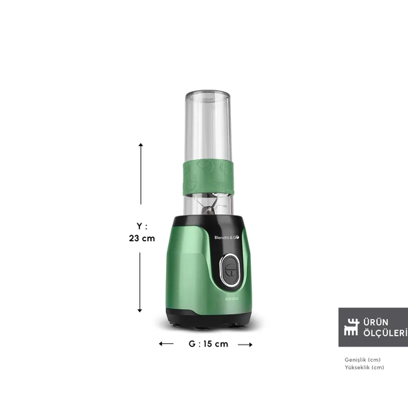 Karaca Blendfit Go Personal Kişisel Smoothie Blender Emerald Green - Resim 2