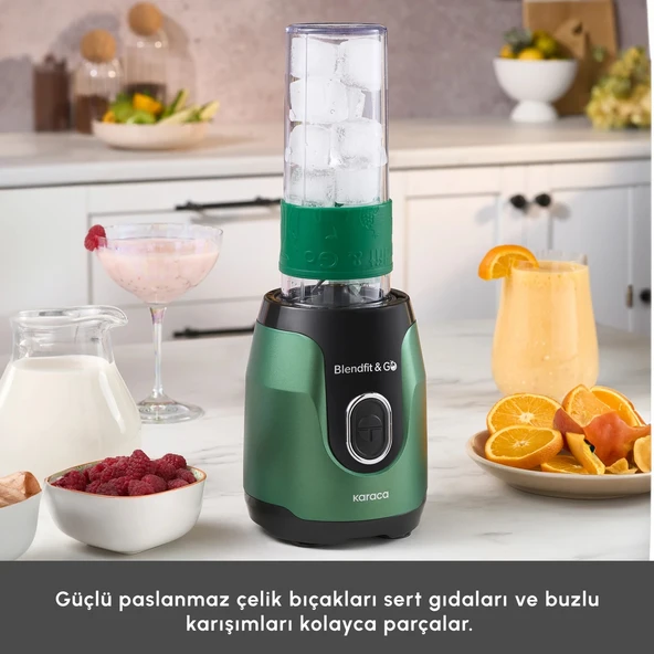 Karaca Blendfit Go Personal Kişisel Smoothie Blender Emerald Green - Resim 7