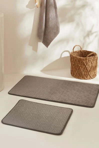 Figure Embos 2'li Banyo Paspası Antrasit - Resim 4