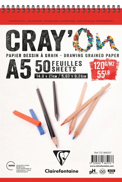 Supertrend Cray'On Eskiz Çizim Defteri Üstten Spiralli 120 gr. A5 50 yp.