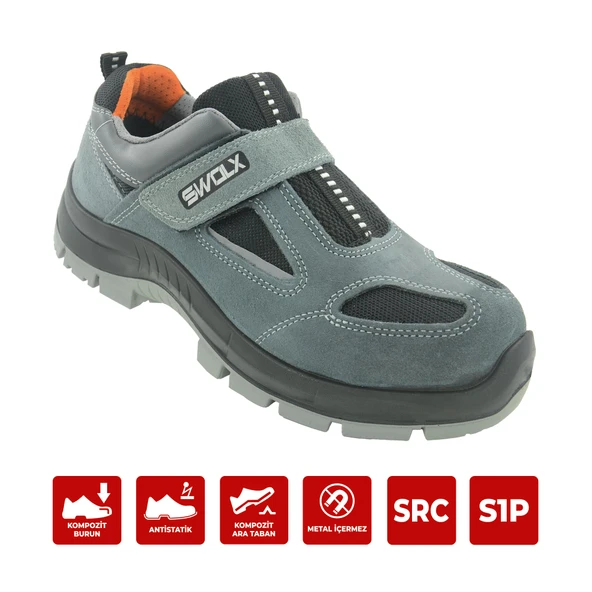 CLAS-X 12 Gri Süet Kaplama Kompozit Burunlu Suya Dayanıklı İş Ayakkabısı S1P 39 Numara ürün görseli 1