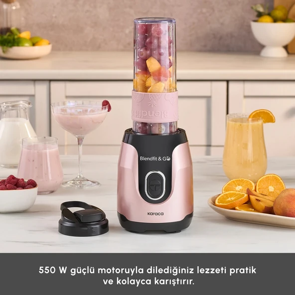 Karaca Blendfit Go Personal Kişisel Smoothie Blender Rosegold - Resim 3