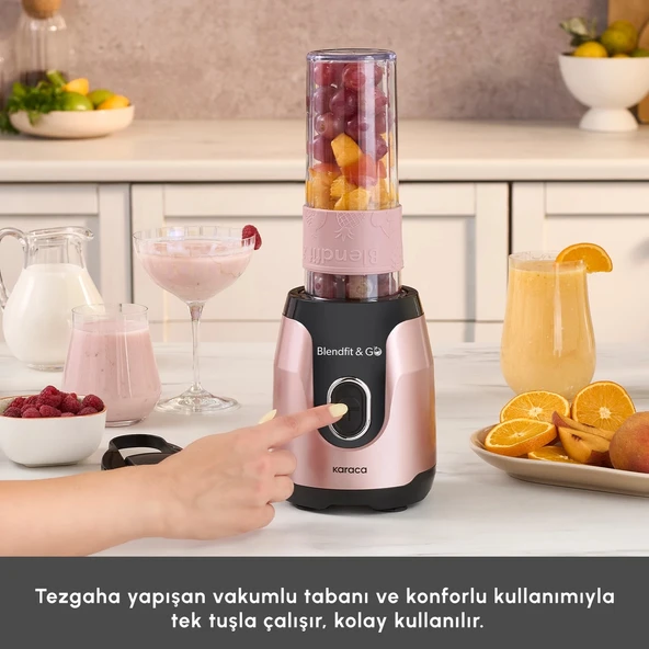 Karaca Blendfit Go Personal Kişisel Smoothie Blender Rosegold - Resim 4