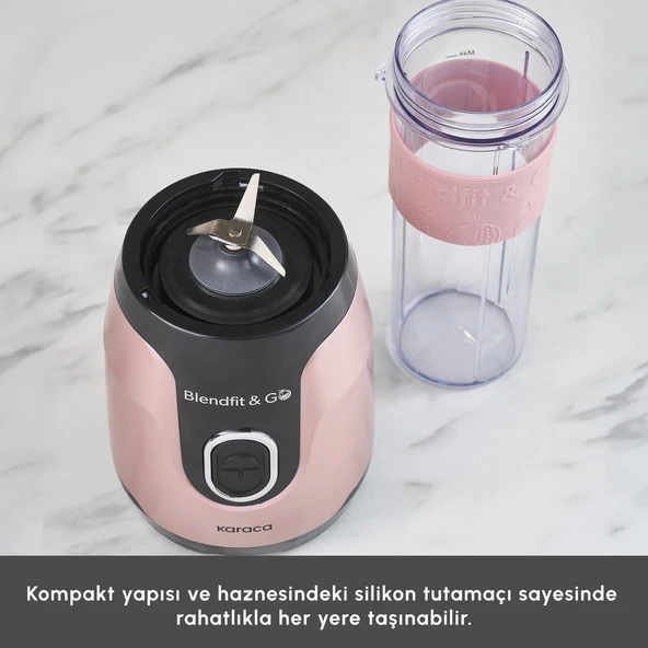 Karaca Blendfit Go Personal Kişisel Smoothie Blender Rosegold - Resim 6